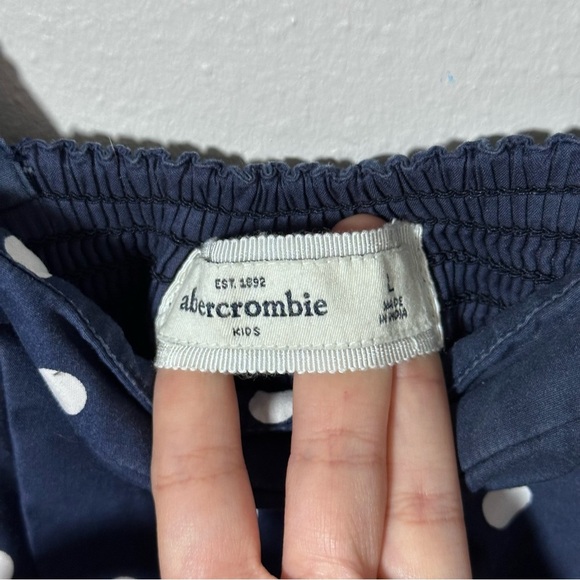 Abercrombie Kids Girl Polka Dot Navy Blue Dress size L - Picture 4 of 8